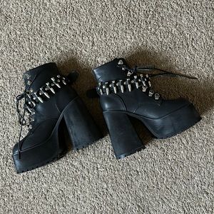 black platform bullet boots